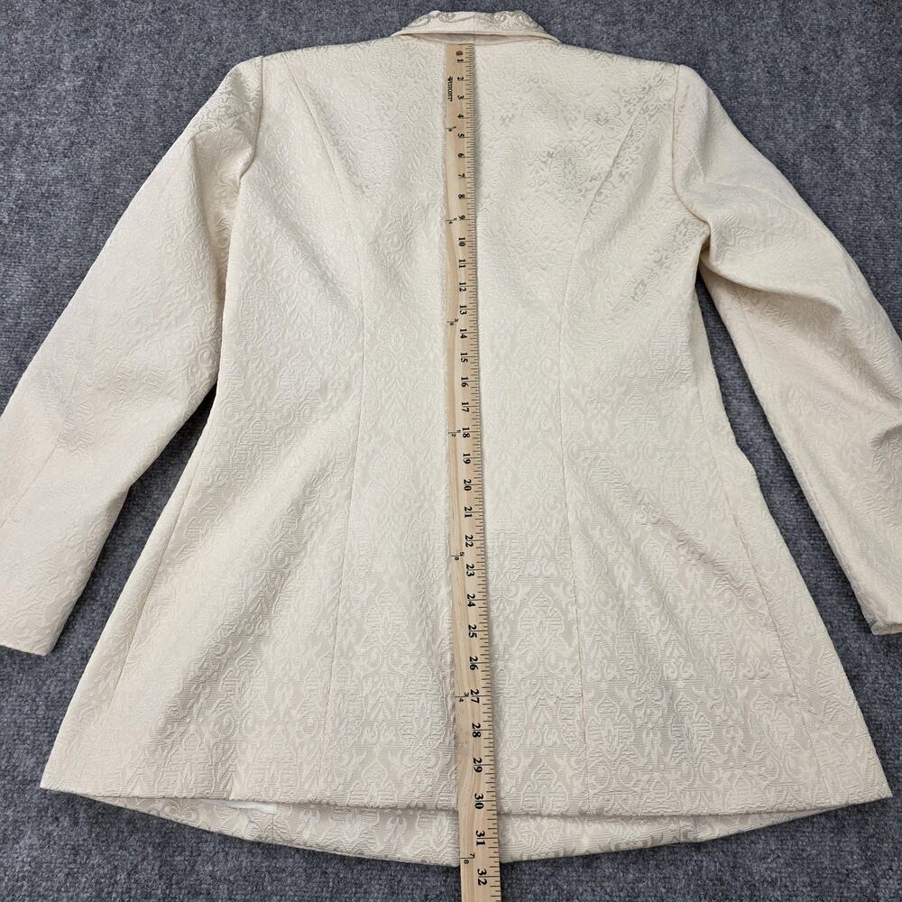 Vintage Hobby Horse Blazer Womens Large Cream Brocade Beaded Metallic Made USA - Picture 9 of 16
